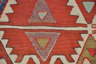 Anatolian kilim frag "Sivrihisar", large scale Elibelinde motifs                         