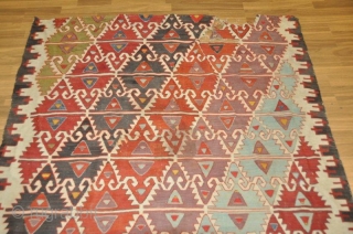 Anatolian kilim frag "Sivrihisar", large scale Elibelinde motifs                         