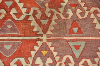 Anatolian kilim frag "Sivrihisar", large scale Elibelinde motifs                         