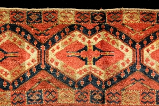 Here is an exceptional Ersari Beshir Torba, 19th Cent., 47"X15", natural dyes. Knots are ASopenR. Very liberal drawing. Full pile. Please contact me weith any questions.       
