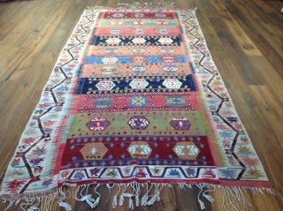 Turkish / Konya Kilim. Excellent and Orjinal condition. Size 5'5x11 (168x336)                      