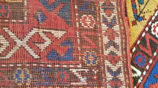 Unique Shirvan rug , Excellent piece, Orjinal and mint condition. Date bye the weaver 126 years old. the size 3x4'4 (92x132cm)            