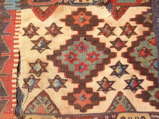 Turkish/ Konya Frangment kilim, Early 19th century . Size 2'9x9 ( 83x275 cm)                    