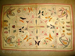 Kantha from West Bengal mid C20th . Some minor stains 114 x75                     