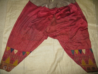 Woman's Satin silk trousers(ejar) from Kutch .Mid C19th.
                         