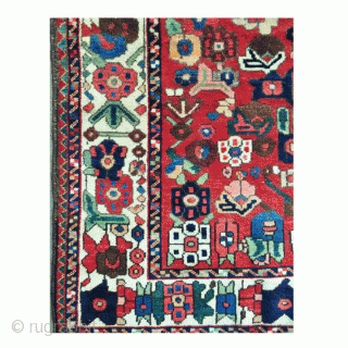Vintage Persian Bakhtiari Rug 
Waved by Bakhtiari nomads
Circa 1900
Very good original shape
Wool pile on cotton foundation 
8.9x5.6 ft - 267x168 cm
            