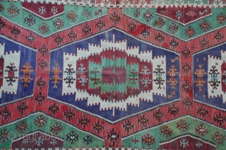 A very nice Anatolian Kilim, finely woven in excellent condition.
139" x 57"                     