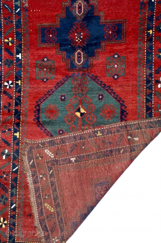 Antique Caucasian Kazak Rug 4'7" x 7'2"
A stunning early 1900s Caucasian Kazak pile rug with its incredibly strong saturated harmonious colors in strong bold geometric designs. Excellent      