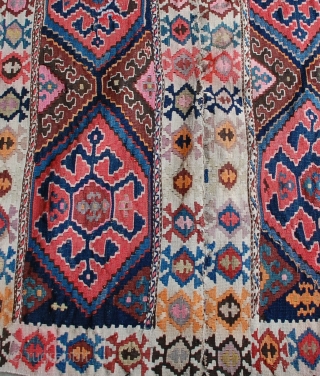 Caucasian Saddle Kilim, 3'6" x 4'1"

Caucasian flat weave sofreh or horse saddle blanket from the 1890s with lively geometric shapes.             