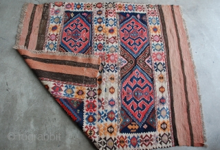 Caucasian Saddle Kilim, 3'6" x 4'1"

Caucasian flat weave sofreh or horse saddle blanket from the 1890s with lively geometric shapes.             