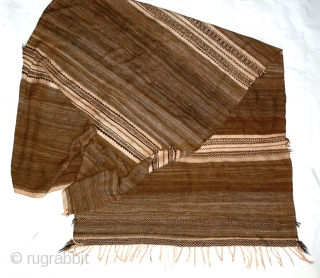 Berber Glaoua Tribal Blanket/Rug  A classic early Glaoua, used for storage of wheat, in finely woven all natural, undyed wool with geometric design form the High Atlas Mountains, Morocco.

124" x 53" 