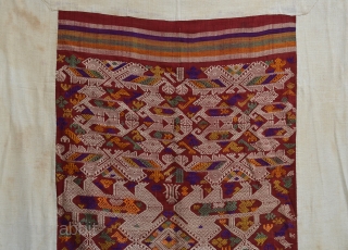 Tai Daeng weaving, Silk supplementary weft with silk embroideries, fantastic early piece. 67" x 38"                  