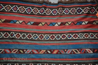 Finely woven wool Caucasian kilim, 1880s.  112" x 53"                       