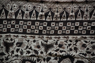 A hand-drawn silk batik from Rembang Northeast Java, Indonesia. 69" x 43". late 19c                   