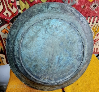 Size ; 53 cm.
Sivas/ Armenian.
A wonderfully crafted Armenian plate with a star detail in the middle.
The name of the owner or master is written on the front. hard to read text with  ...