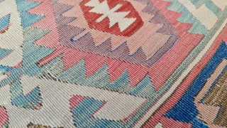 Size : 76 x 266 cm, 
Central anatolia, Cappadocia kilim. 
                      