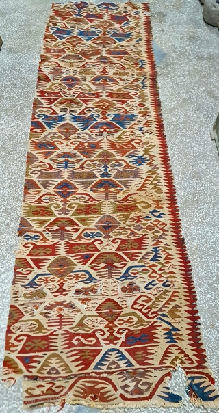Size : 86 x 290 cm,
Central anatolia, Konya kilim .
                       