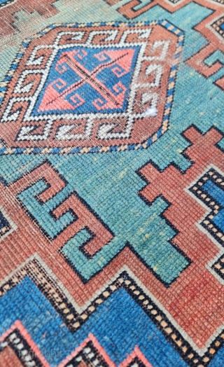 Size ; 125 x 215 cm,
Old Armenian kazakh.

Great motifs and colors...
some old minor repairs available.
please feel free to ask price,
For a direct answer
Send to my email address; arisoylarmobilya@gmail.com
     