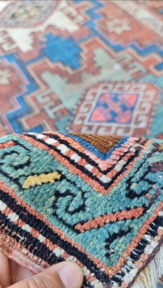 Size ; 125 x 215 cm,
Old Armenian kazakh.

Great motifs and colors...
some old minor repairs available.
please feel free to ask price,
For a direct answer
Send to my email address; arisoylarmobilya@gmail.com
     