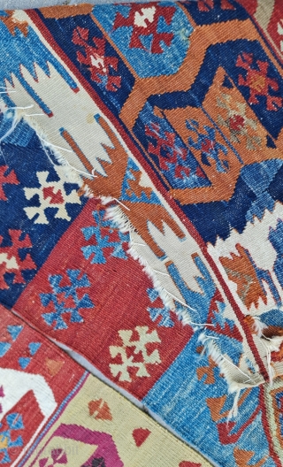 Size : 175 x 308 cm
East anatolia , Reyhanli tribe . 

Great motifs and dyes ...                 