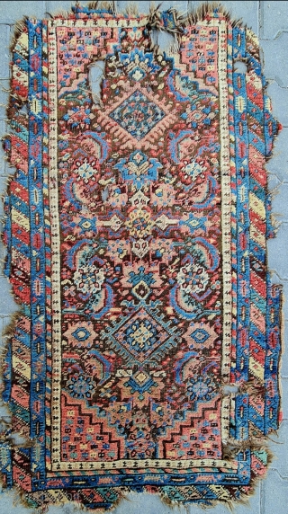 Size ; 75 x 140 cm,
Old kurdish carpet fragment.                        