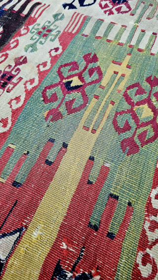 South anatolia, Reyhanli tribe 
Pre 1800
I've sold many Reyhanlı rugs, but this is the first time I've seen one with such rich and powerful dyes.
The Reyhanlı tribe likely made this rug to  ...