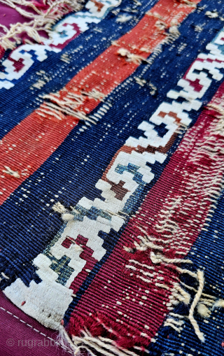 Size ; 87 x 155 cm,
South anatolia, Reyhanli tribe.
Professionally mounted on textile...
                     