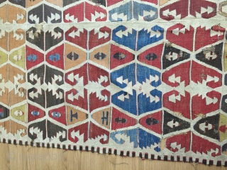 This kilim is a so lovely and age is a more 150 years 
                   