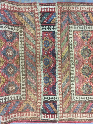 Good Kurdish long rug woven on a wool foundation, Bijar area north west Persia,last quarter 19th ,century,8ft.2in.x4ft.1in.2.49cm.x1.25cm.overall wear with corrosion to Browns,losses to both ends.unusual all over design of rosettes in a  ...