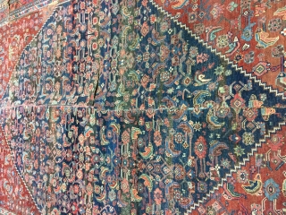 Antique bijar rug,around 90 years old,cutoff,size:530cm by 327cm                         