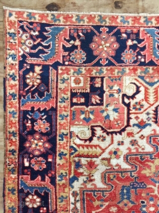 Antique Handmade Persian Heriz Rug,Ca:1920,All in natural,good pile,Soft,Clean,Size:9.5ft by 7.3ft-287 cm by 220 cm                   