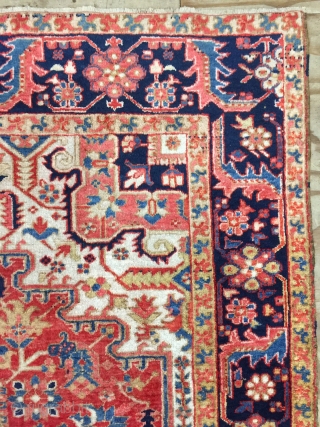 Antique Handmade Persian Heriz Rug,Ca:1920,All in natural,good pile,Soft,Clean,Size:9.5ft by 7.3ft-287 cm by 220 cm                   