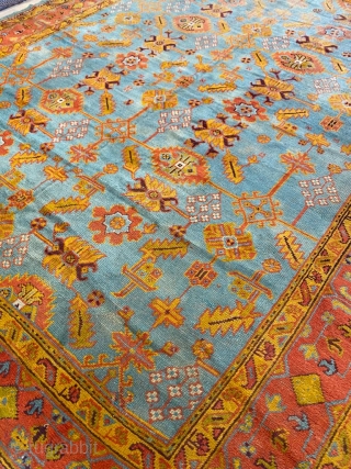 Antique Handmade Turkish Oushak Rug, Circa 1920

Size: 403 cm by 332 cm                     