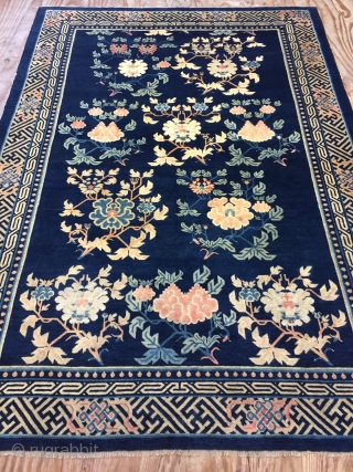 All in natural,very soft and Clean,Antique Chinese Ningxia Rug,Good pile,some old minor in visible repairs,Ca:1920
Size:9.3ft by 6.6ft
Size:280cm by 198cm              