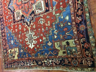 Antique,Old,Used,persian,Handmade,Heriz,wool,rug,Attractive Design,Low pile,Clean,Soft,Size:315 Cm by 240 Cm,Size:10.3 ft by 7.8 ft,Ca:1920                      