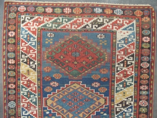 Caucasian Kazak Rug; good condition and all natural dyes, second half 19th century, Size: 0.95 x 1.75 mt (3'1" x 5'9"). www.rugspecialist.com           