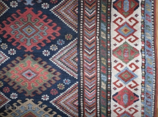 Antique Caucasian Shirvan Runner, 12.8 x 3.4 ft, 19th Century, good condition, as found. www.rugspecialist.com                  