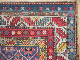 Antique Caucasan Kazak Runner, 3.2 x 9.5 ft (97x290 cm), 19th century, delightful colors, soft and shiny wool.. 
I will be exhibiting at Stand A15/1, Hall 21 in Domotex between 14-17 January;  ...