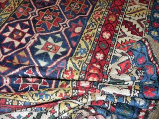 Antique Caucasan Kazak Runner, 3.2 x 9.5 ft (97x290 cm), 19th century, delightful colors, soft and shiny wool.. 
I will be exhibiting at Stand A15/1, Hall 21 in Domotex between 14-17 January;  ...