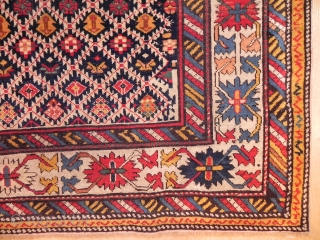 Fine Caucasian Shirvan Rug, 4.6x 3.7 ft, mid 19th Century, Good Condition, as found. www.RugSpecialist.com, Gallery: Binbirdirek Mah, Peykhane Cd, Ucler Sk, Ersoy Han, 48/2, Sultanahmet, Istanbul, 34122, Turkey.  (Appointment Recommended) 