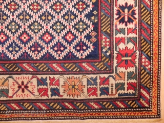 Fine Caucasian Shirvan Rug, 4.6x 3.7 ft, mid 19th Century, Good Condition, as found. www.RugSpecialist.com, Gallery: Binbirdirek Mah, Peykhane Cd, Ucler Sk, Ersoy Han, 48/2, Sultanahmet, Istanbul, 34122, Turkey.  (Appointment Recommended) 