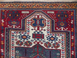 Caucasian Fachralo Prayer Rug, 146x107 cm, Dated. www.RugSpecialist.com, Gallery: Binbirdirek Mah, Peykhane Cd, Ucler Sk, Ersoy Han, 48/2, Sultanahmet, Istanbul, 34122, Turkey. (Appointment Recommended)         