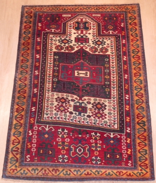 Caucasian Fachralo Prayer Rug, 146x107 cm, Dated. www.RugSpecialist.com, Gallery: Binbirdirek Mah, Peykhane Cd, Ucler Sk, Ersoy Han, 48/2, Sultanahmet, Istanbul, 34122, Turkey. (Appointment Recommended)         