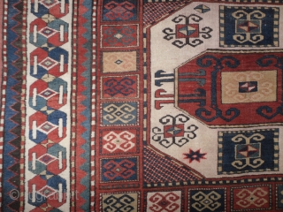 Caucasian Karachov Kazak Rug, 5.8x 7.1 ft, late 19th Century, good condition, as found. www.RugSpecialist.com, Gallery: Binbirdirek Mah, Peykhane Cd, Ucler Sk, Ersoy Han, 48/2, Sultanahmet, Istanbul, 34122, Turkey. (By Appointment)  