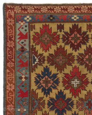 A cute little Snowflake Kuba Rug with beautiful harvest-time colors, 45 x 62 inches (115x158 cm), 19th Cen.               