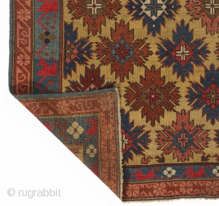 A cute little Snowflake Kuba Rug with beautiful harvest-time colors, 45 x 62 inches (115x158 cm), 19th Cen.               