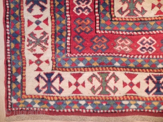 Caucasian Borchalo Kazak Rug, 7.6 x 5 ft, 19th Century, Excellent Condition, Full Pile, no repairs.                 