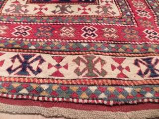 Caucasian Borchalo Kazak Rug, 7.6 x 5 ft, 19th Century, Excellent Condition, Full Pile, no repairs.                 