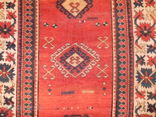 Antique Caucasian Borchalo Kazak Rug, 9 x 4.11 ft, mid 19th Century, good condition, untouched.                  