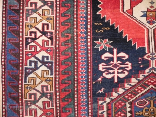 Caucasian Shirvan Rug, 5.5 x 3.5 ft, second half 19th Century, good condition.                    